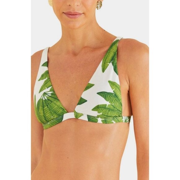 💕FARM RIO Palm Fan Bikini Set Triangle Bikini Top + Low Bikini Bottom XL/L NWT - Picture 6 of 14